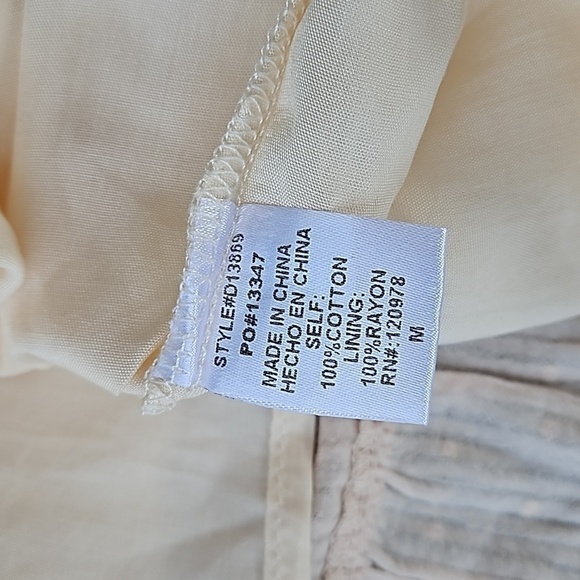 Entro Swiss Dot V-Neck Puff Sleeve Ruffle Tiered Mini Dress Size M NEW - Picture 7 of 9